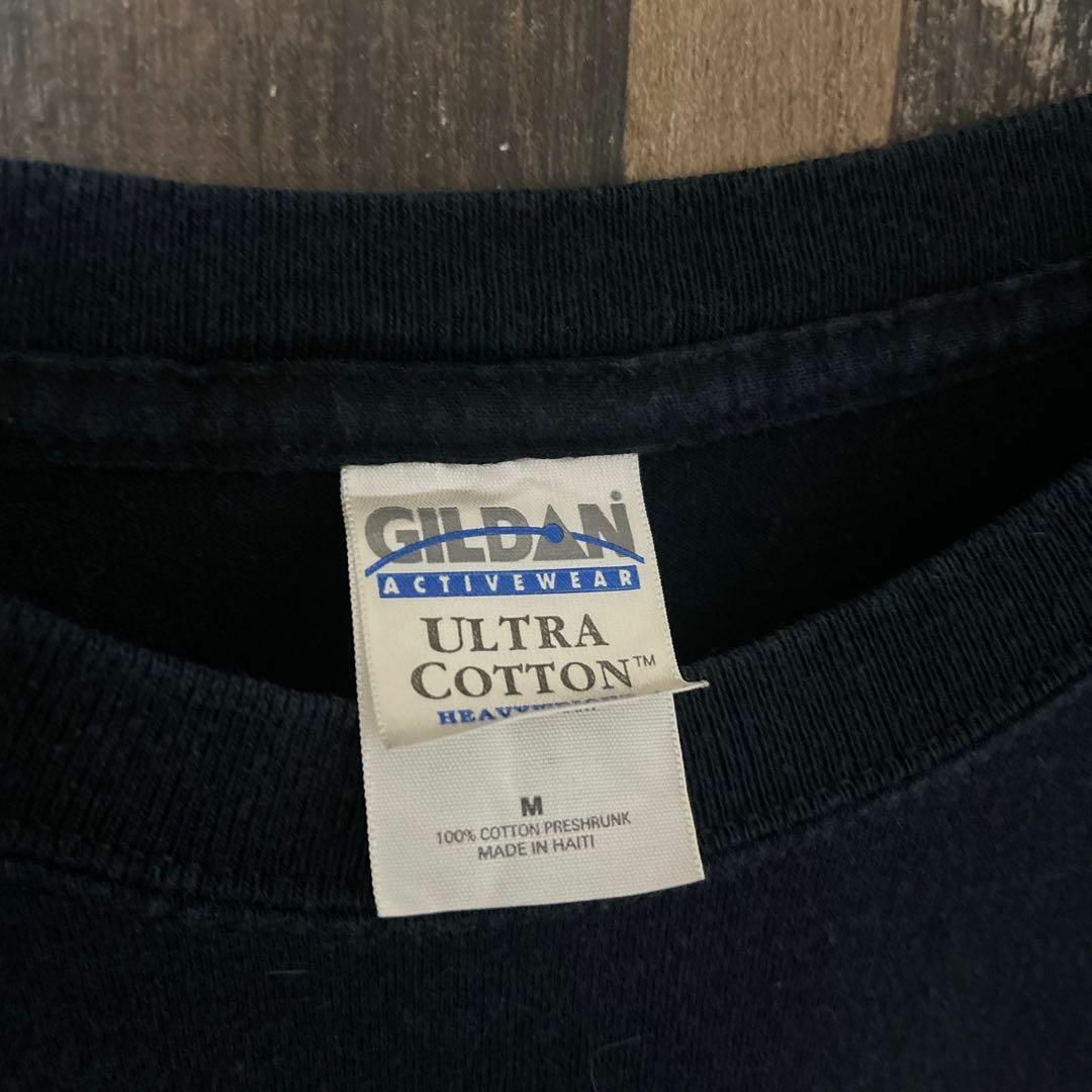 プリント ギルダン メンズ アメフト M USA古着 ブラック 半袖 Tシャツ メンズのトップス(Tシャツ/カットソー(半袖/袖なし))の商品写真