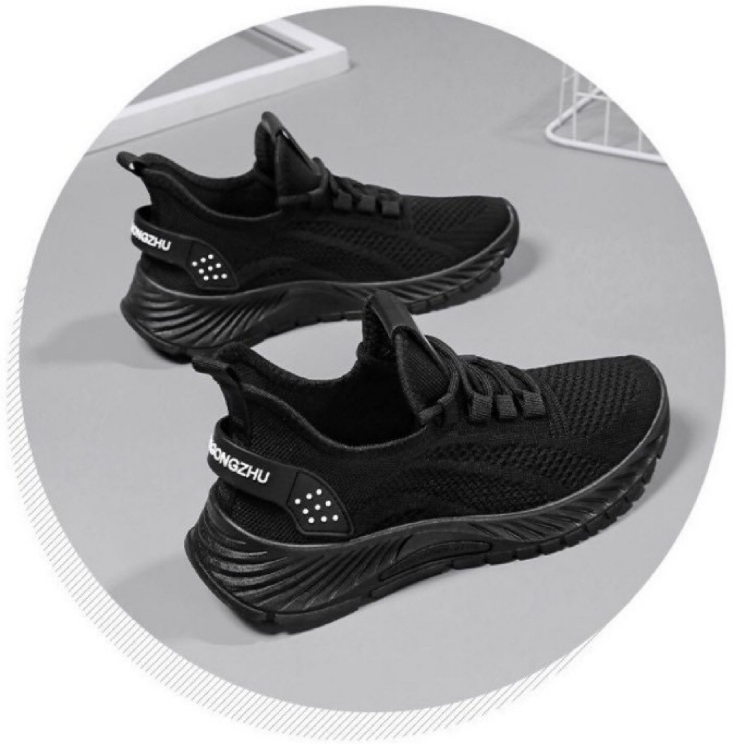 スニーカー　シューズ　靴　運動靴　ウォーキング　ランニング　通勤　通学　ブラック レディースの靴/シューズ(スニーカー)の商品写真