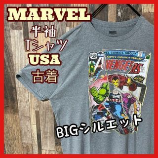 マーベル(MARVEL)のマーベル アベンジャーズ プリント メンズ 2XL グレー 古着 半袖 Tシャツ(Tシャツ/カットソー(半袖/袖なし))