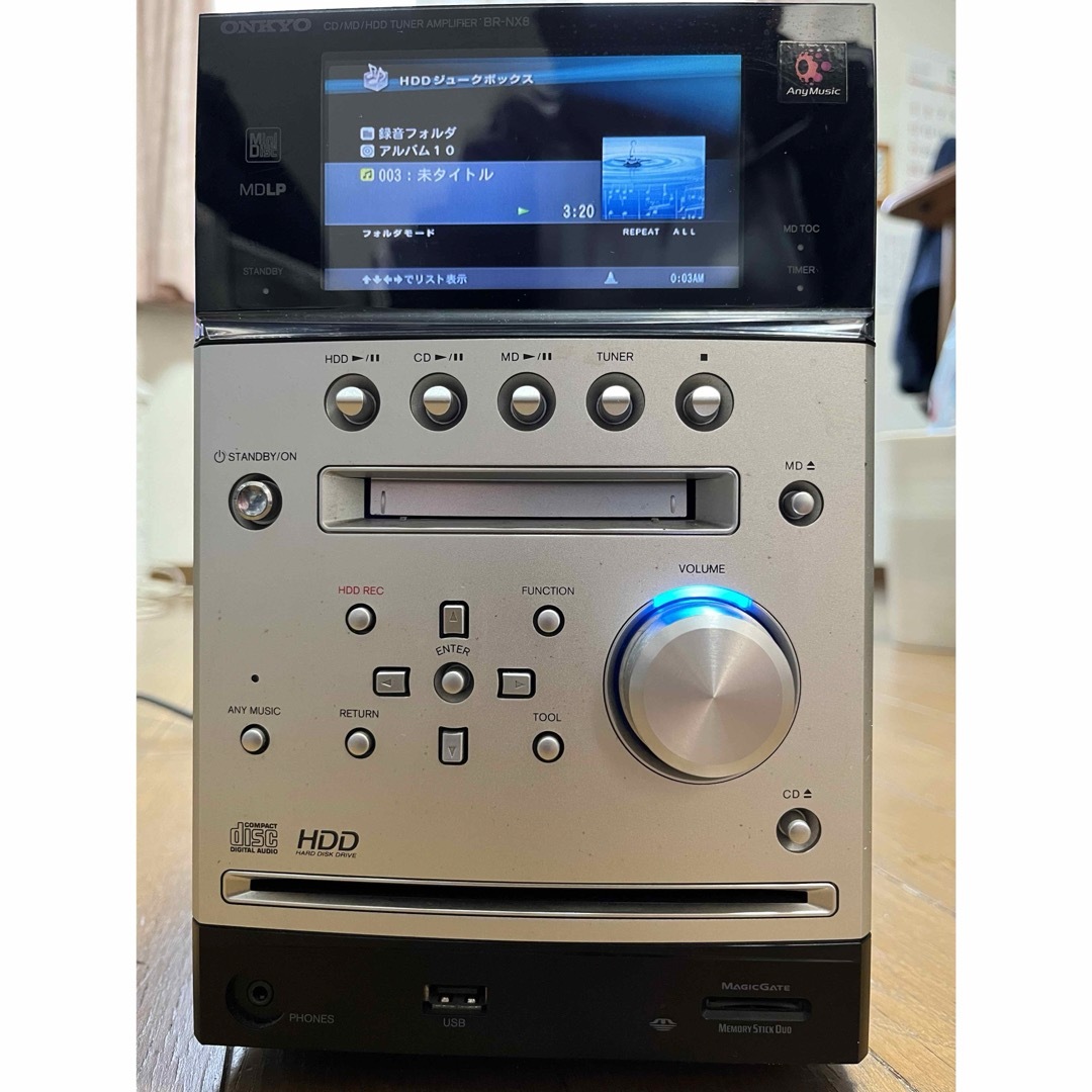 ONKYO(オンキヨー)の【ジャンク】オンキョーMD/HDDステレオコンポ本体のみ BR-NX8 スマホ/家電/カメラのオーディオ機器(その他)の商品写真