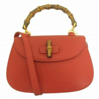 グッチ(Gucci)のグッチ 美品 バンブー ハンドバッグ ショルダーバッグ レザー STK ☆AA★(ハンドバッグ)