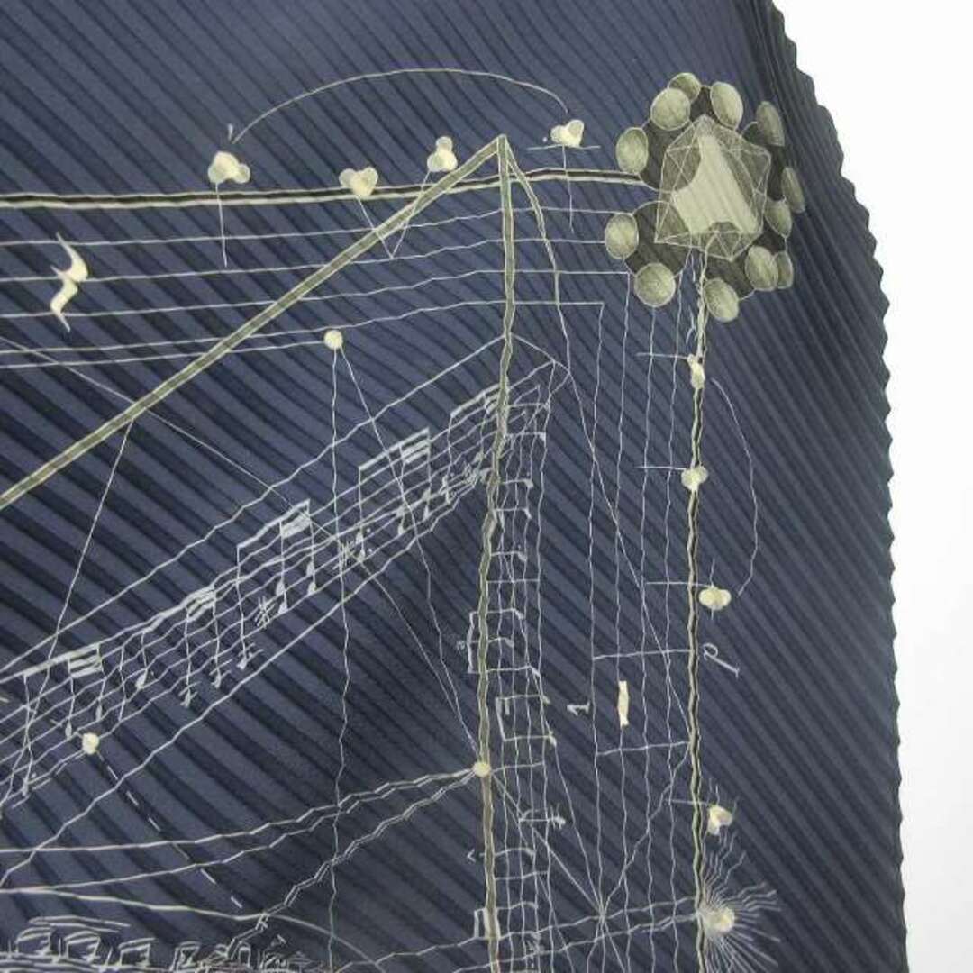 Hermes(エルメス)のエルメス 美品 カレ 90 シルク プリーツ スカーフ ストール 紺 STK レディースのファッション小物(バンダナ/スカーフ)の商品写真