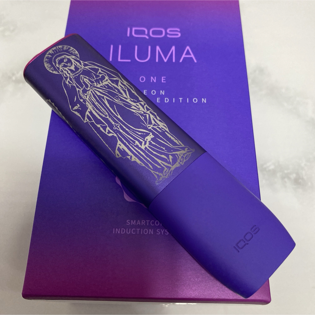 IQOS(アイコス)のiQOS ILUMA ONE イルマワン 加工 聖母 マリア 聖書 ロザリオ 紫 メンズのファッション小物(タバコグッズ)の商品写真