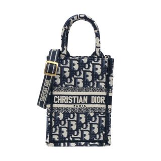 Christian Dior - 　クリスチャン・ディオール Christian Dior ブックトート ミニフォンバッグ S5555CRIW ネイビー オブリークエンブロイダリー レディース ショルダーバッグ