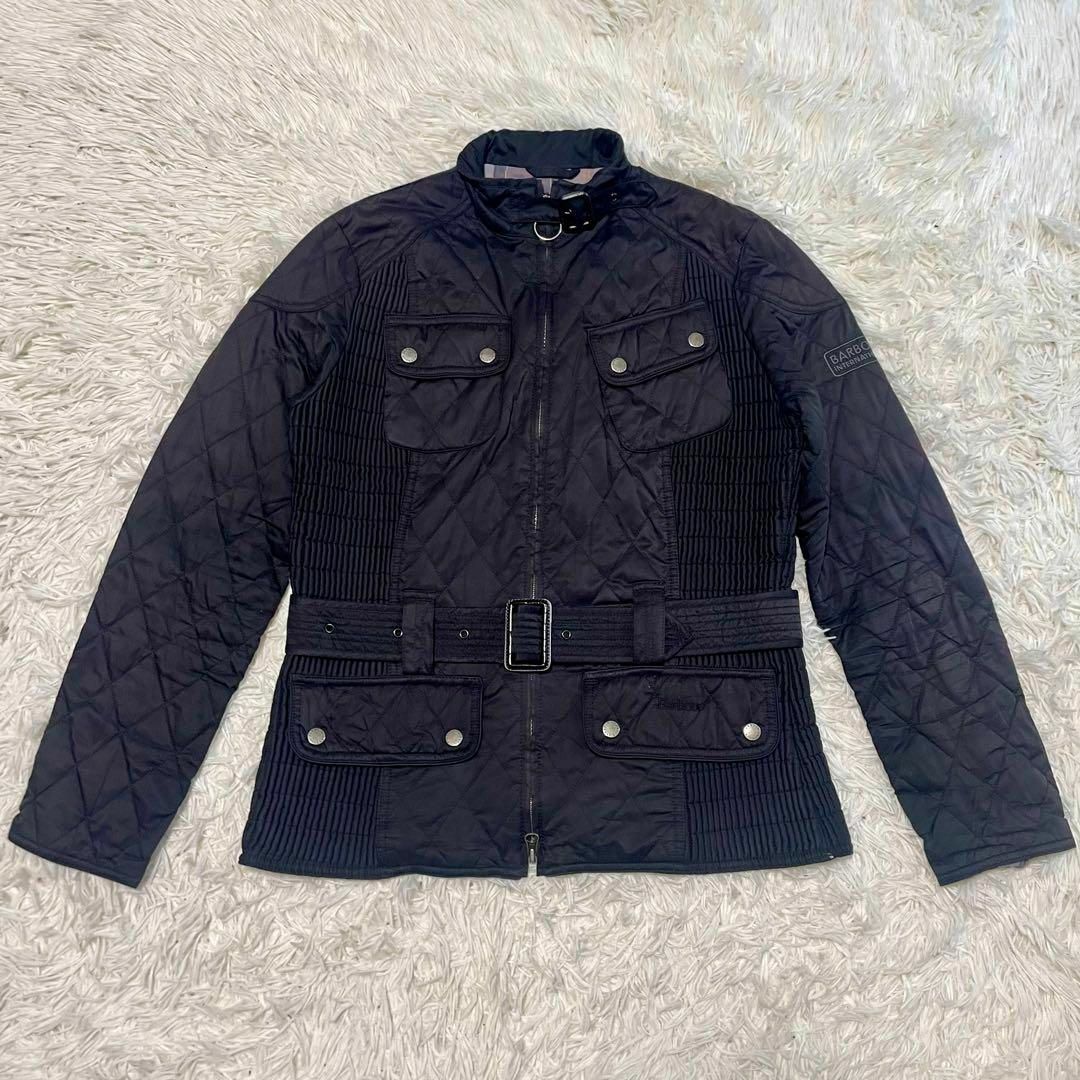 【バブアー】ブルゾン  インターナショナル 黒 チェック ベルト メンズのジャケット/アウター(ブルゾン)の商品写真