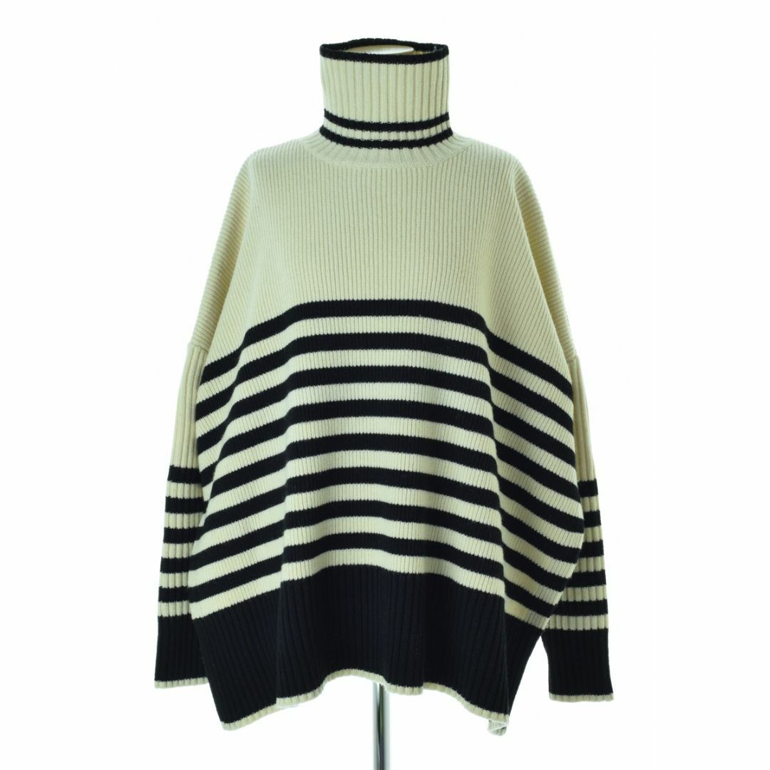 【CLANE】TURTLE WIDE SLIT KNIT TOPS BORDER レディースのトップス(ニット/セーター)の商品写真