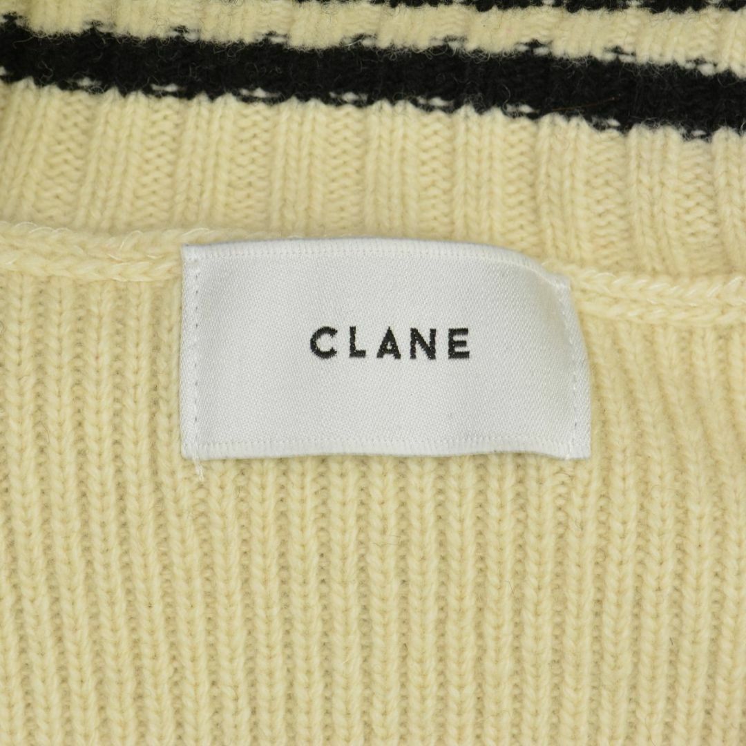 【CLANE】TURTLE WIDE SLIT KNIT TOPS BORDER レディースのトップス(ニット/セーター)の商品写真