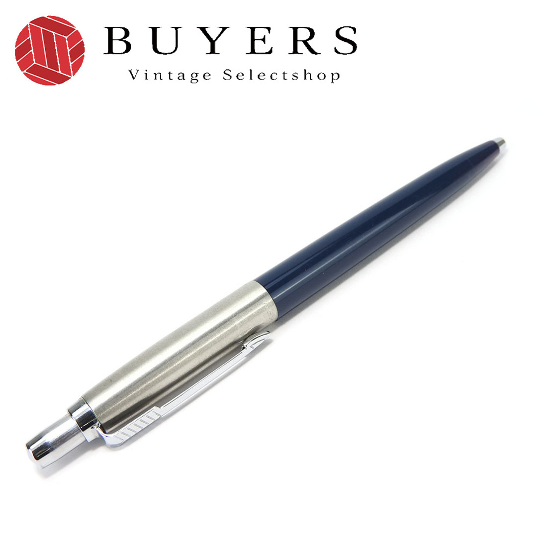 Parker(パーカー)の【中古】 パーカー ボールペン ジョッター メタル プラスチック ネイビー シルバー シルバー金具 文房具 ノック式 インク切れ メンズ 男性 PARKER インテリア/住まい/日用品の文房具(その他)の商品写真