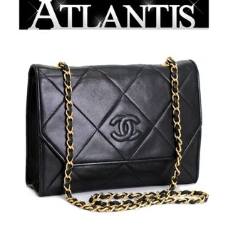 シャネル(CHANEL)のシャネル CHANEL マトラッセ ヴィンテージ チェーンショルダーバッグ ラム 黒 G金具 1番台 【65181】(ショルダーバッグ)