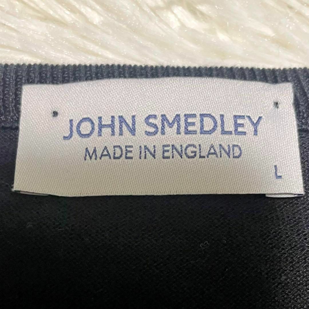 JOHN SMEDLEY(ジョンスメドレー)の【極美品】ジョンスメドレー シーアイランドコットン 長袖 セーター L 黒 現行 メンズのトップス(ニット/セーター)の商品写真