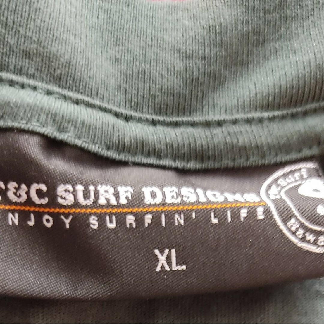 T&C SURF DESIGNSTシャツ　メンズ半袖  グリーン　XL　綿100 メンズのトップス(Tシャツ/カットソー(半袖/袖なし))の商品写真