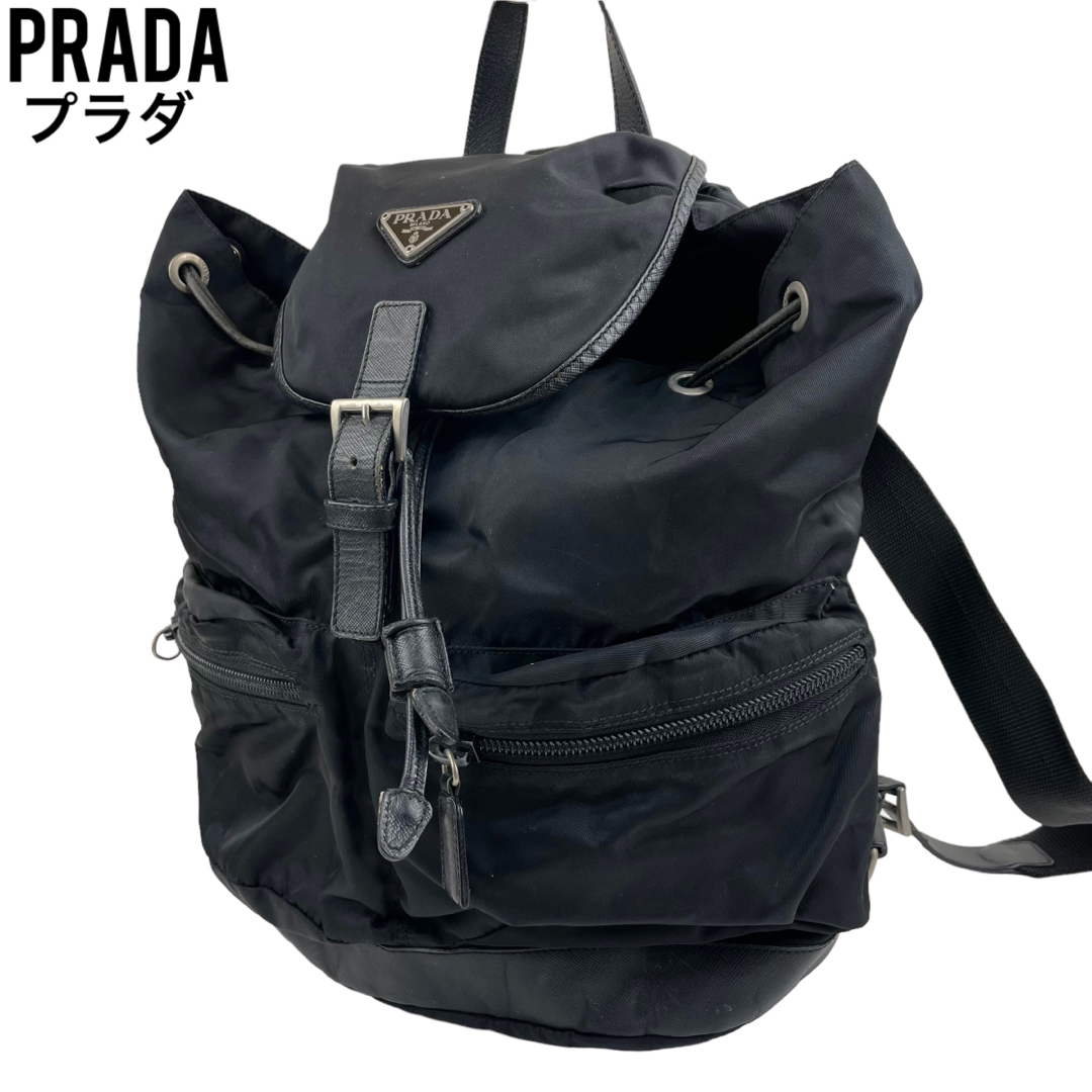 PRADA(プラダ)の✨良品　PRADA プラダ　リュックサック　バックパック　ブラック　ナイロン　黒 レディースのバッグ(リュック/バックパック)の商品写真