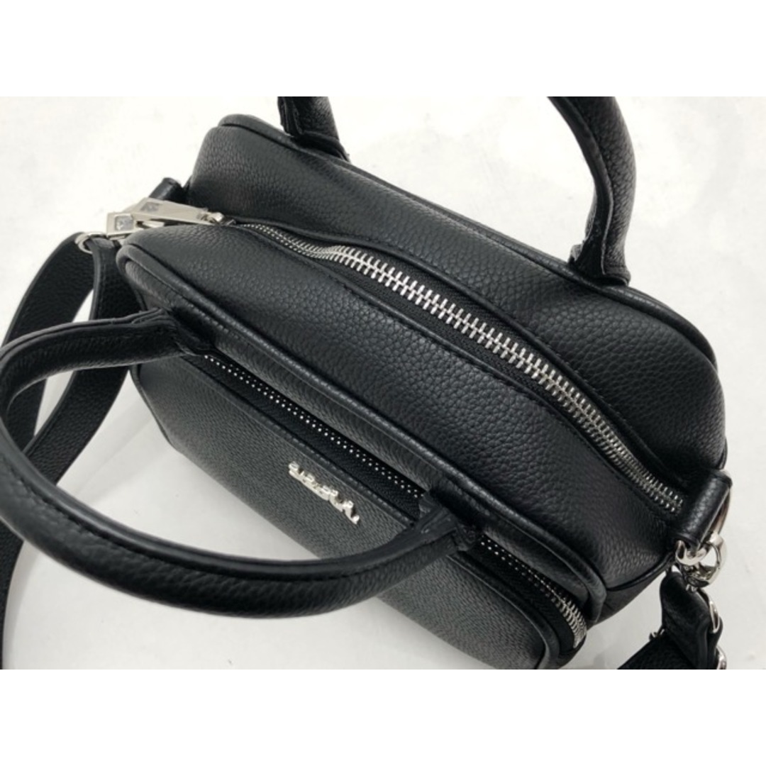 X-girl(エックスガール)のX-girl(エックスガール) FAUX LEATHER 2WAY SHOULDER BAG. フェイクレザー 2way ショルダーバッグ ハンドバッグ ブラック / 105224053008 【C1219-007】 レディースのバッグ(ショルダーバッグ)の商品写真