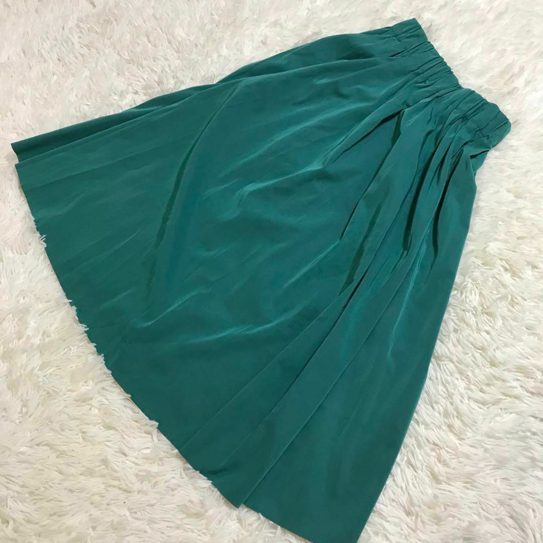 Bou Jeloud(ブージュルード)のブージュルード ロングスカート バイカラー ウエストゴム グリーン ネイビー レディースのスカート(ロングスカート)の商品写真