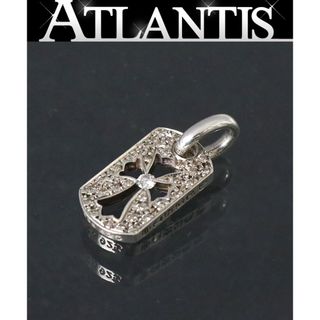 クロムハーツ(Chrome Hearts)のCHROME HEARTS 銀座店 クロムハーツ タイニーカットアウトクロス ドッグタグ アフターパヴェダイヤ シルバー SV925 94992(ネックレス)