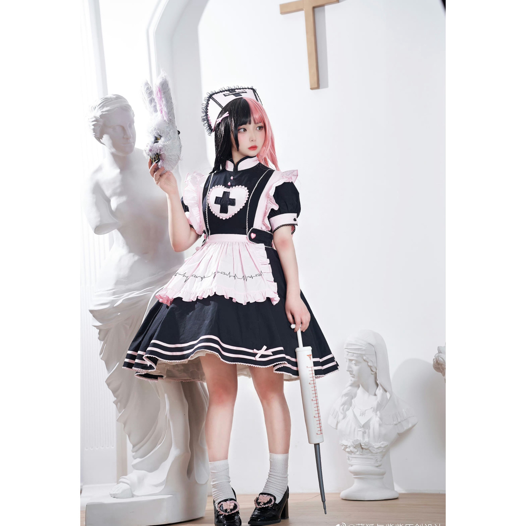 小悪魔ナースⅡ ワンピース4点セット ゴスロリ 甘ロリ しゅくれ 小悪魔ナースⅡ ワンピース4点セット ゴスロリ 甘ロリ しゅくれ