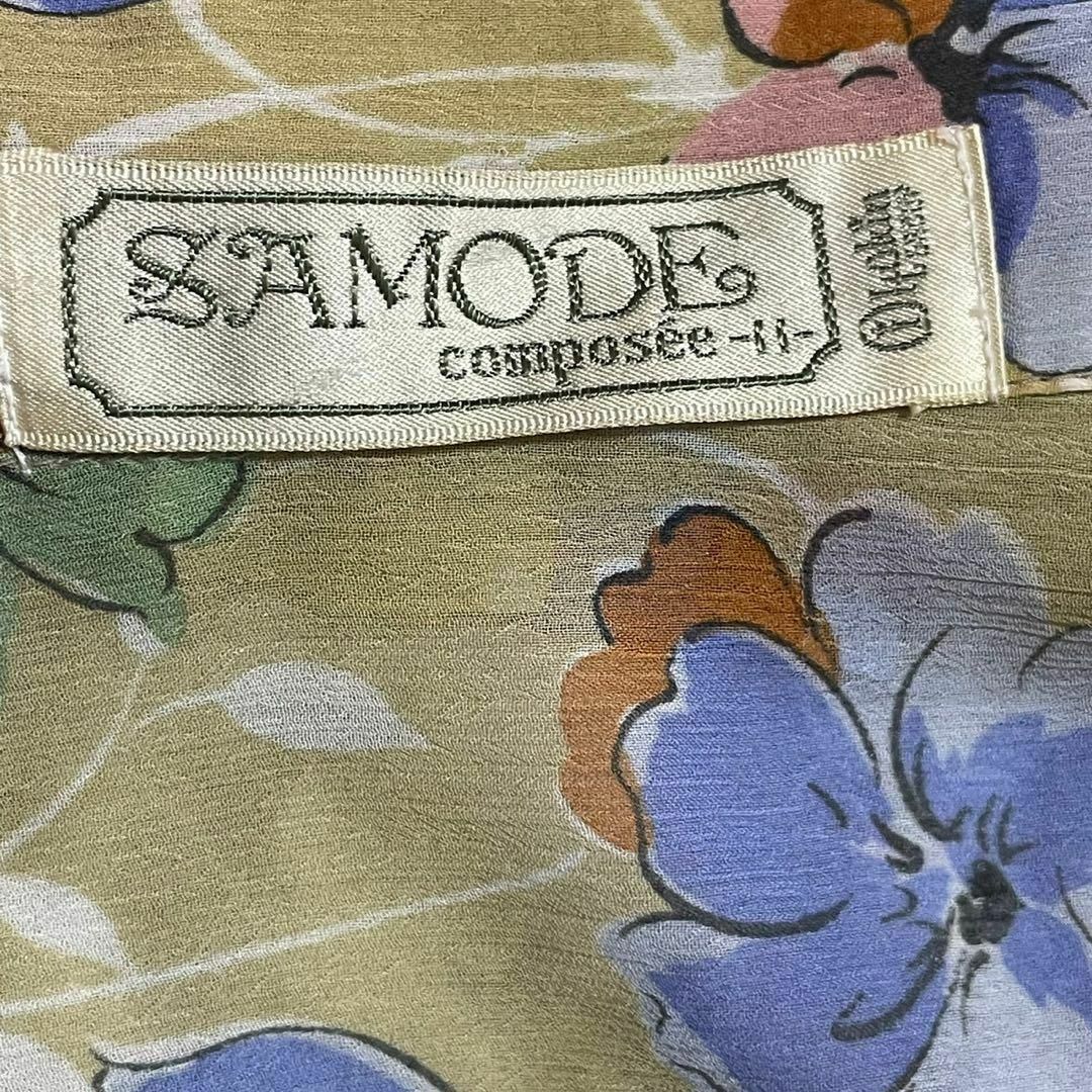 SAMODE サモード　レトロブラウス　オーカー×花柄総柄　11 レディースのトップス(シャツ/ブラウス(長袖/七分))の商品写真