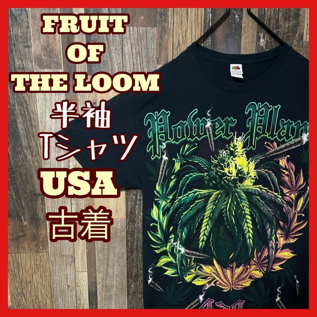 FRUIT OF THE LOOM(フルーツオブザルーム)のメンズ プリント ブラック M フルーツオブザルーム 42O 半袖 Tシャツ メンズのトップス(Tシャツ/カットソー(半袖/袖なし))の商品写真