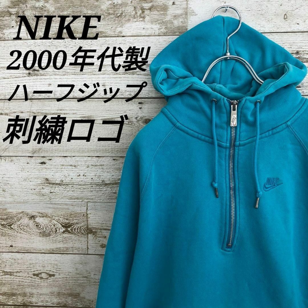 NIKE(ナイキ)の【k6802】USA古着ナイキ00sスウェットプルオーバースウッシュ刺繍ロゴ長袖 メンズのトップス(スウェット)の商品写真