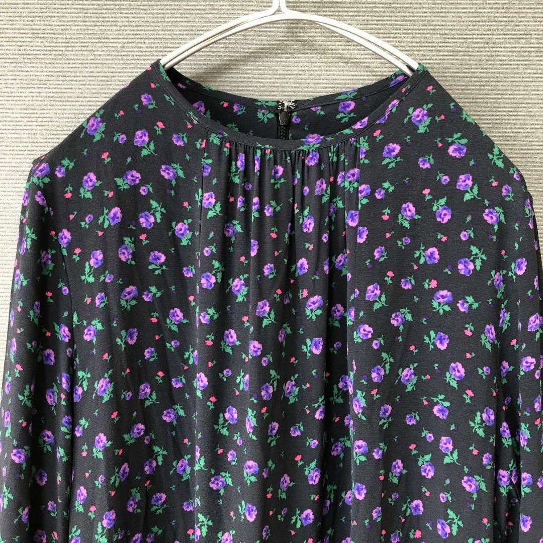 Shinzone(シンゾーン)のTHE SHINZONE PURPLE FLOWER DRESS 36 ブラック レディースのワンピース(ロングワンピース/マキシワンピース)の商品写真