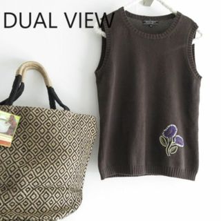 デュアルビュー(DUAL VIEW)のDUAL VIEW　デュアルヴュー　ニット　刺繍　ベスト　コットン(ベスト/ジレ)