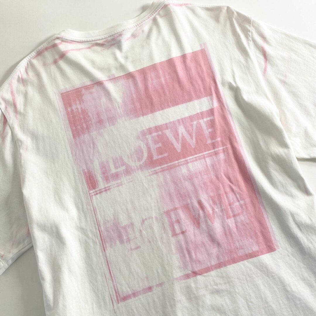 LOEWE(ロエベ)の58e11 LOEWE ロエベ アナグラム フォトコピー Tシャツ カットソー 半袖 H526Y22X27 Mサイズ ホワイト ピンク コットン メンズのトップス(Tシャツ/カットソー(半袖/袖なし))の商品写真