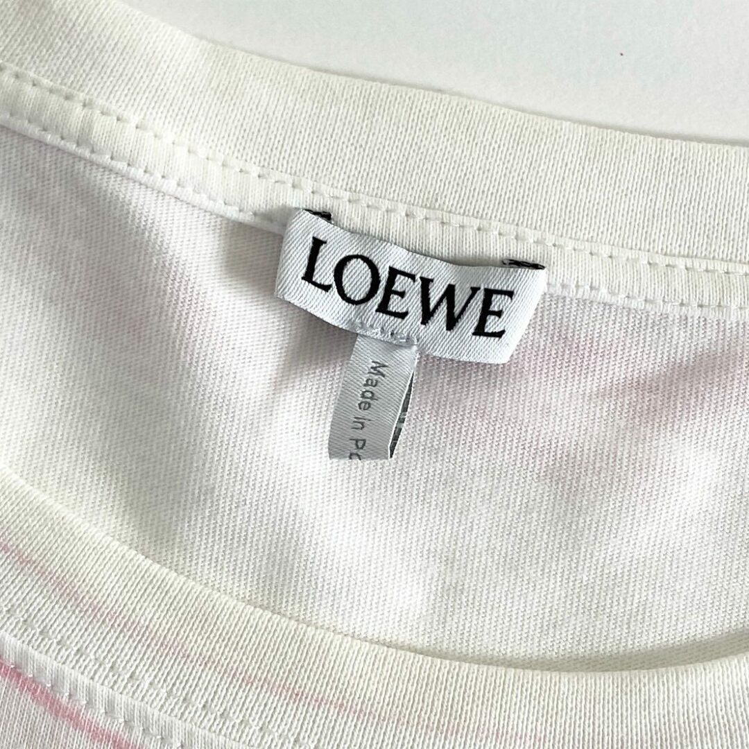 LOEWE(ロエベ)の58e11 LOEWE ロエベ アナグラム フォトコピー Tシャツ カットソー 半袖 H526Y22X27 Mサイズ ホワイト ピンク コットン メンズのトップス(Tシャツ/カットソー(半袖/袖なし))の商品写真