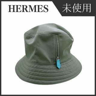 エルメス(Hermes)のエルメス コットン レーヨン ハット グリーン ユニセックス HERMES(ハット)