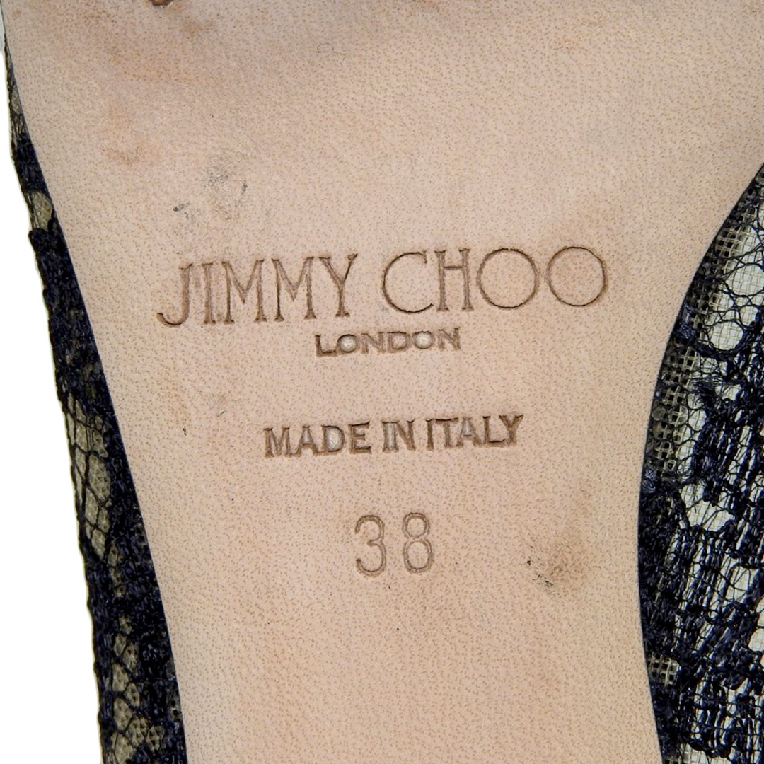 JIMMY CHOO(ジミーチュウ)のジミーチュウ 美品 JIMMY CHOO ジミーチュウ ROMY60 総レース パンプス パンプス レディース ベージュ×ブラック 38 38 レディースの靴/シューズ(ハイヒール/パンプス)の商品写真