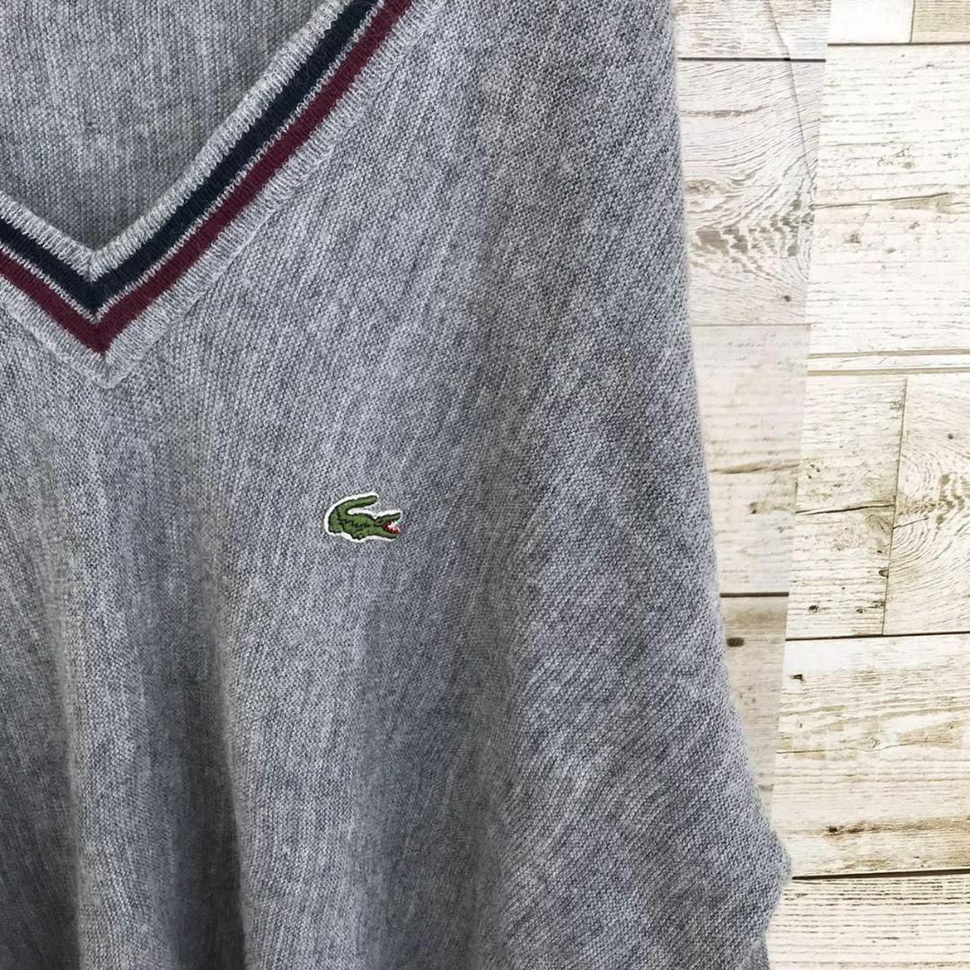 LACOSTE(ラコステ)の【k5330】希少USA古着アイゾッドラコステ糸巻きタグ刺繍ロゴクロップドニット レディースのトップス(ニット/セーター)の商品写真