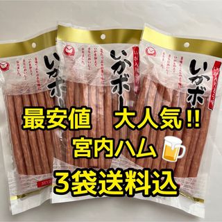 最安値　大人気‼️宮内ハム　いか入りサラミいかボー220g✖︎3袋(その他)