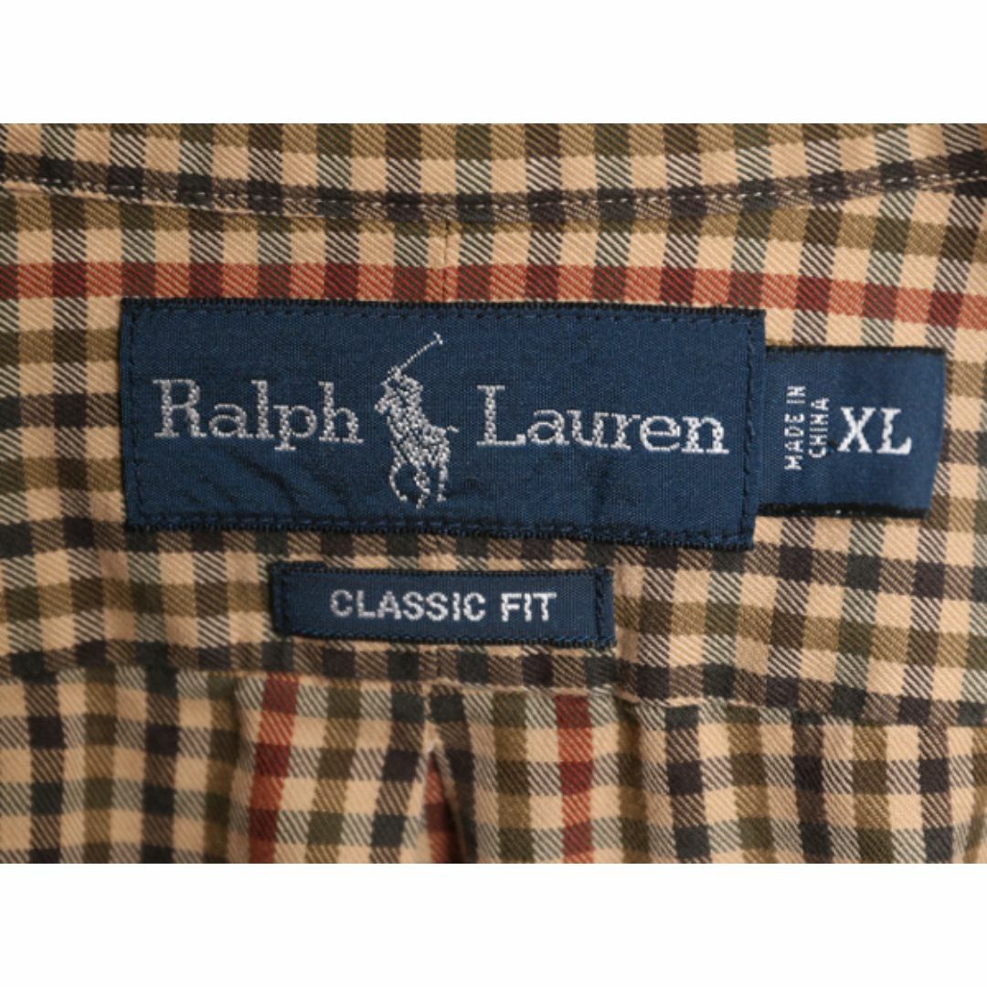 Ralph Lauren(ラルフローレン)の00s ラルフローレン チェック 長袖 ボタンダウン シャツ メンズ XL 00年代 オールド ポロ 長袖シャツ ワンポイント コットン 大きいサイズ メンズのトップス(シャツ)の商品写真