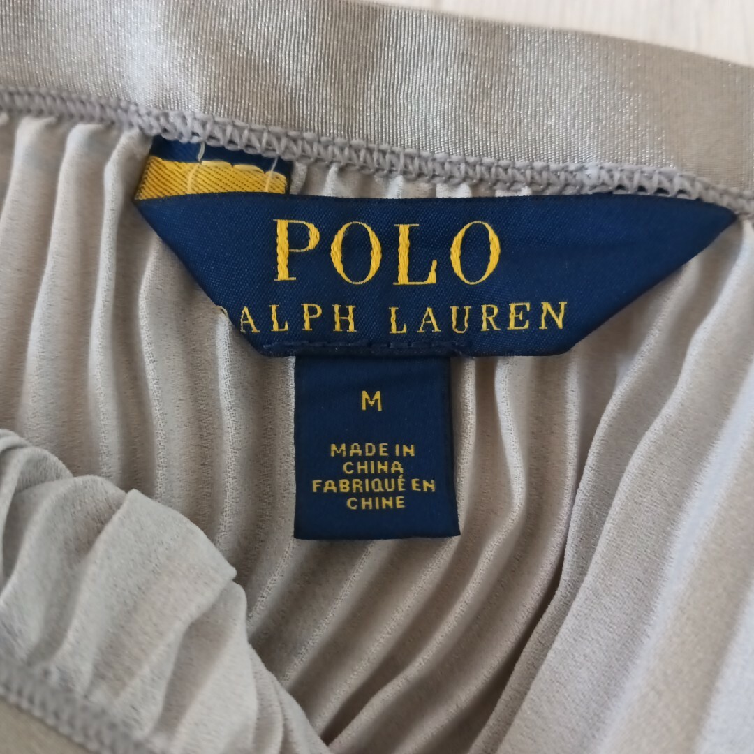 POLO RALPH LAUREN(ポロラルフローレン)のPOLO RALPH LAUREN　チェック　光沢　プリーツスカート　M レディースのスカート(ロングスカート)の商品写真