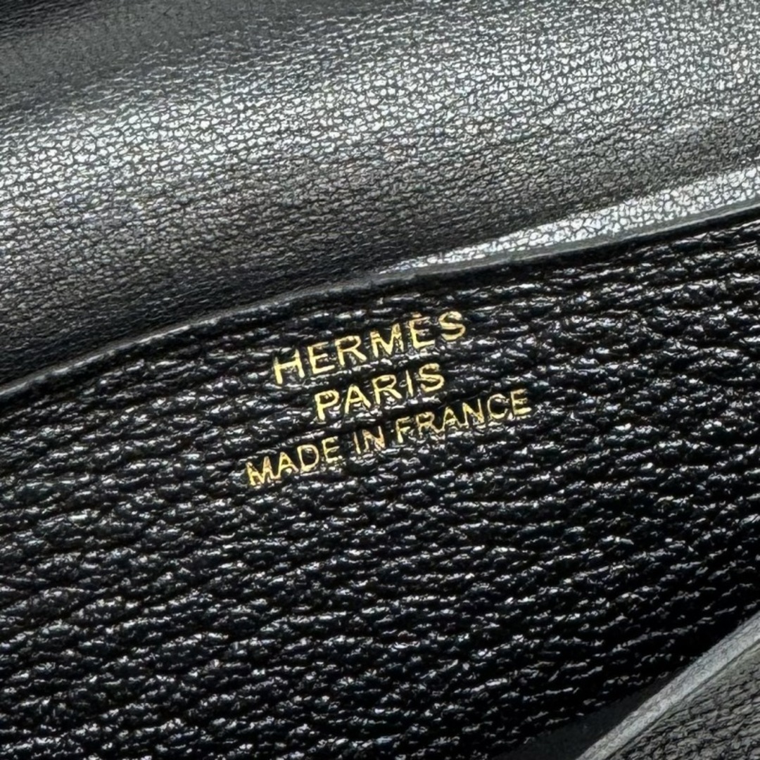 Hermes(エルメス)のエルメス HERMES ベアンミニ ベアン ミニ シェーブル 財布 二つ折り財布 ミニ財布 ミニウォレット シェブルミゾル ノワール ブラック 黒 ゴールド金具 レディースのファッション小物(財布)の商品写真
