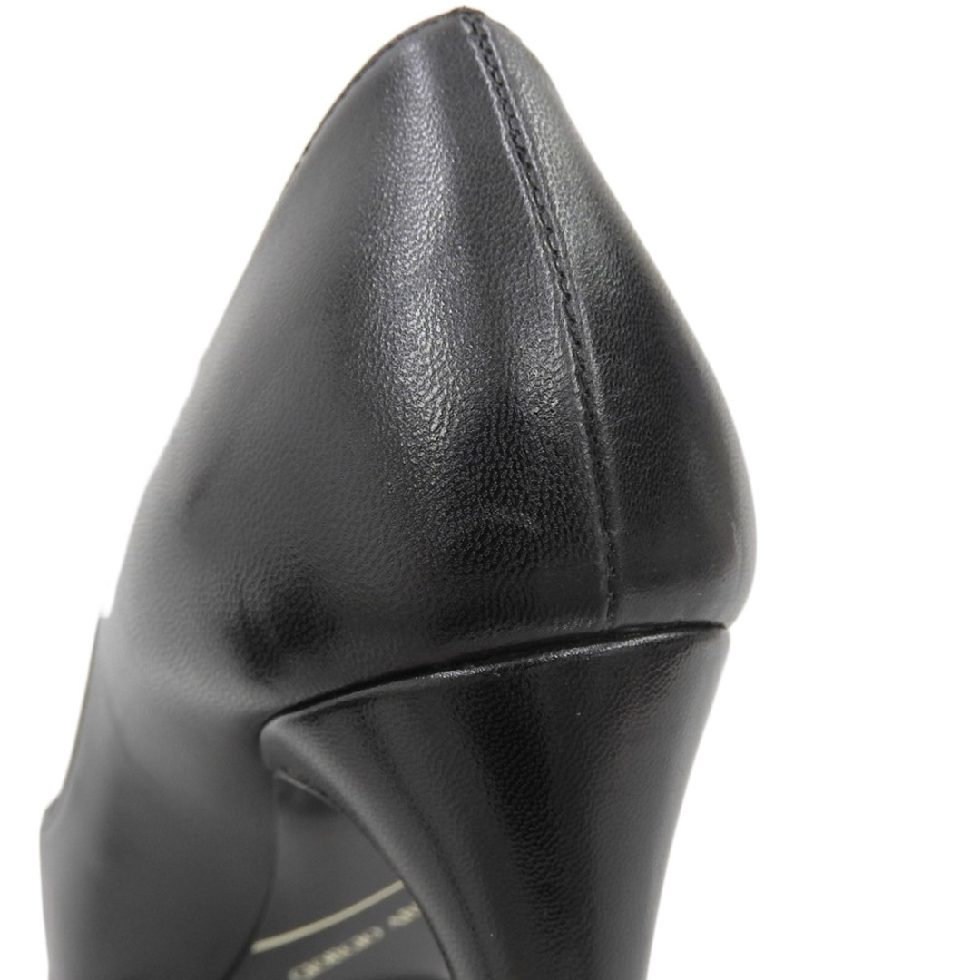 Giorgio Armani(ジョルジオアルマーニ)のジョルジオアルマーニ 美品 GIORGIO ARMANI ジョルジオアルマーニ プラットフォーム オープントゥ パンプス レディース 黒 ブラック 36 1/2 36 1/2 レディースの靴/シューズ(ハイヒール/パンプス)の商品写真