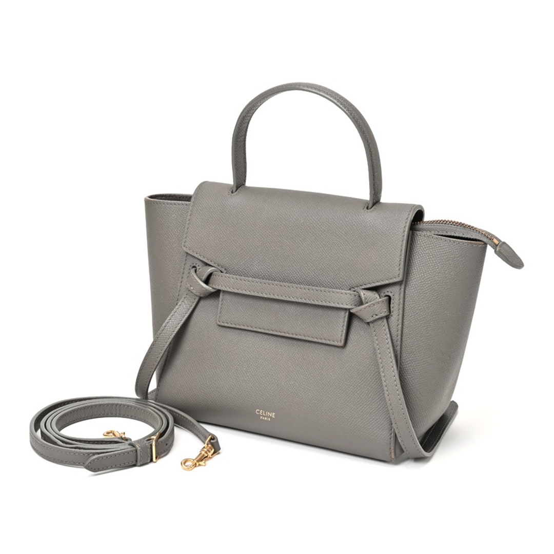 celine(セリーヌ)のセリーヌ / CELINE　ベルトバッグ ナノ　189003ZVA.10DC　グレー　【中古】 商品番号 S-155568 レディースのバッグ(ショルダーバッグ)の商品写真