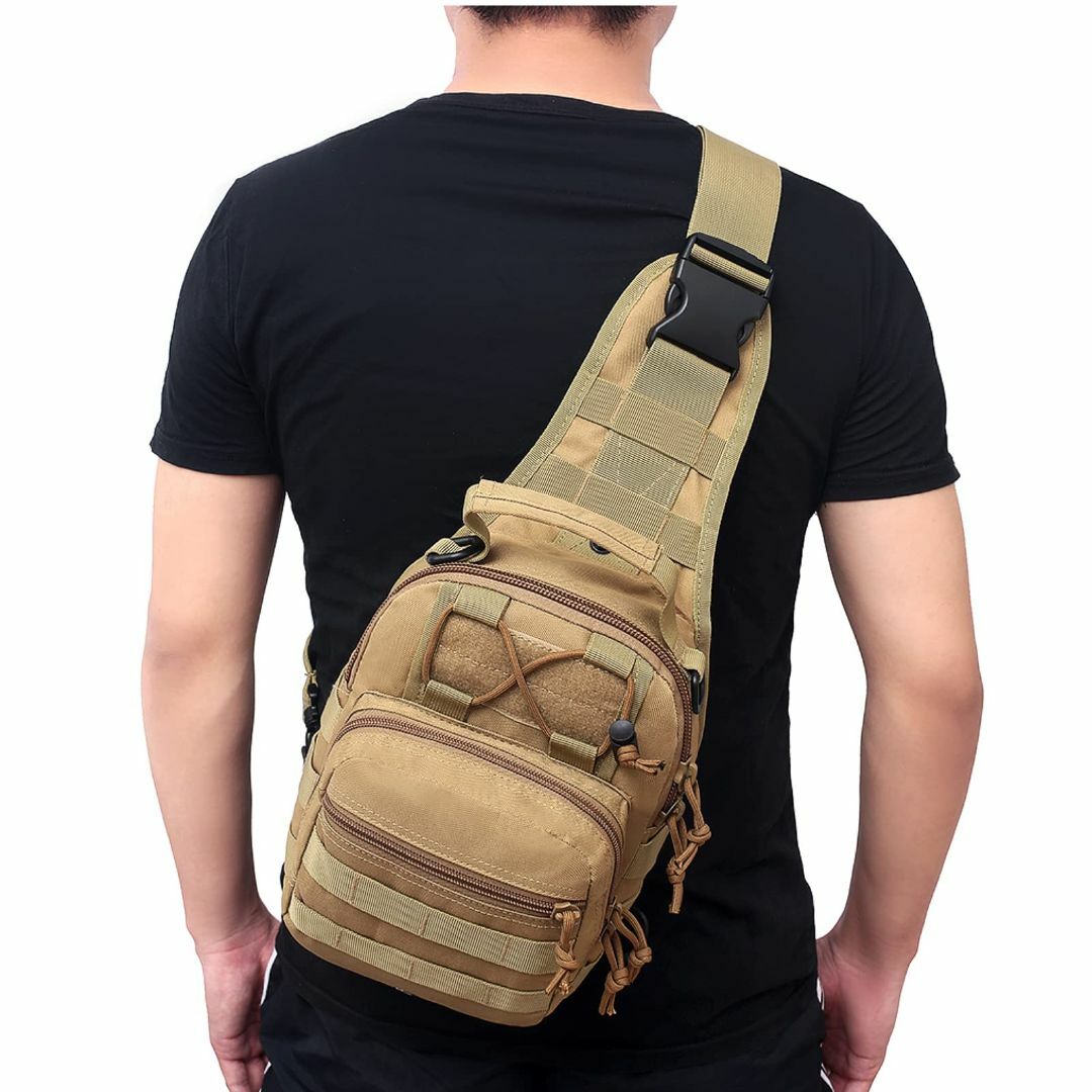 【色: ブラック】Azarxis 斜め掛けバッグ ボディバッグ タクティカル シ メンズのバッグ(その他)の商品写真