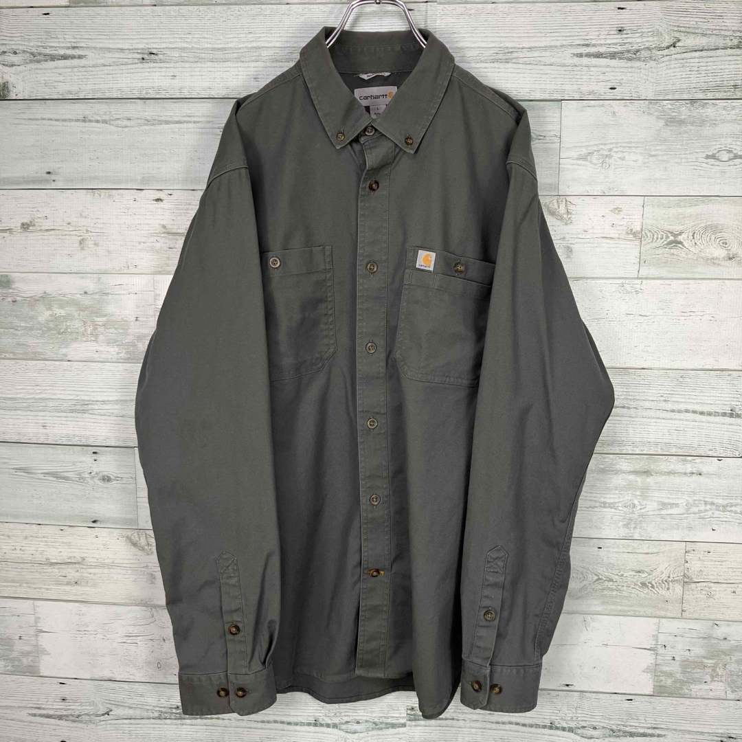 carhartt(カーハート)のカーハート USサイズ ロゴタグ ダブルポケット 長袖ワークシャツ メンズのトップス(シャツ)の商品写真