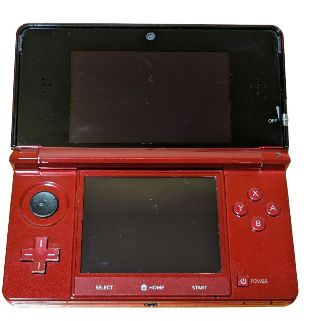 ニンテンドー3DS(ニンテンドー3DS)の3DS 本体　充電器　フレアレッド エンタメ/ホビーのゲームソフト/ゲーム機本体(携帯用ゲーム機本体)の商品写真