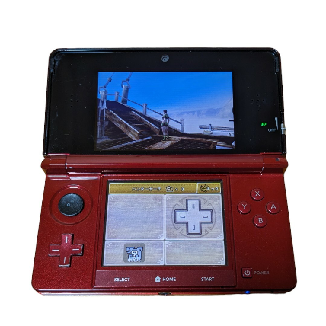 ニンテンドー3DS(ニンテンドー3DS)の3DS 本体　充電器　フレアレッド エンタメ/ホビーのゲームソフト/ゲーム機本体(携帯用ゲーム機本体)の商品写真