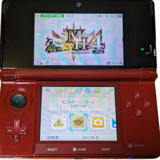 ニンテンドー3DS(ニンテンドー3DS)の3DS 本体　充電器　フレアレッド(携帯用ゲーム機本体)