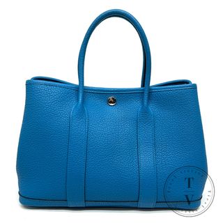 エルメス(Hermes)のエルメス HERMES ガーデンパーティTPM ガーデンパーティ TPM ガーデンパーティ30 ガーデンパーティー バッグ トートバッグ ネゴンダ ブルーザンジバル ブルー 青 シルバー金具(トートバッグ)