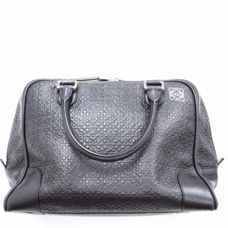 ロエベ(LOEWE)のロエベ(LOEWE) レザー リピートアナグラム アマソナ75 ラージ ハンドバッグ ブラック 【中古】 JA-18824(ボストンバッグ)