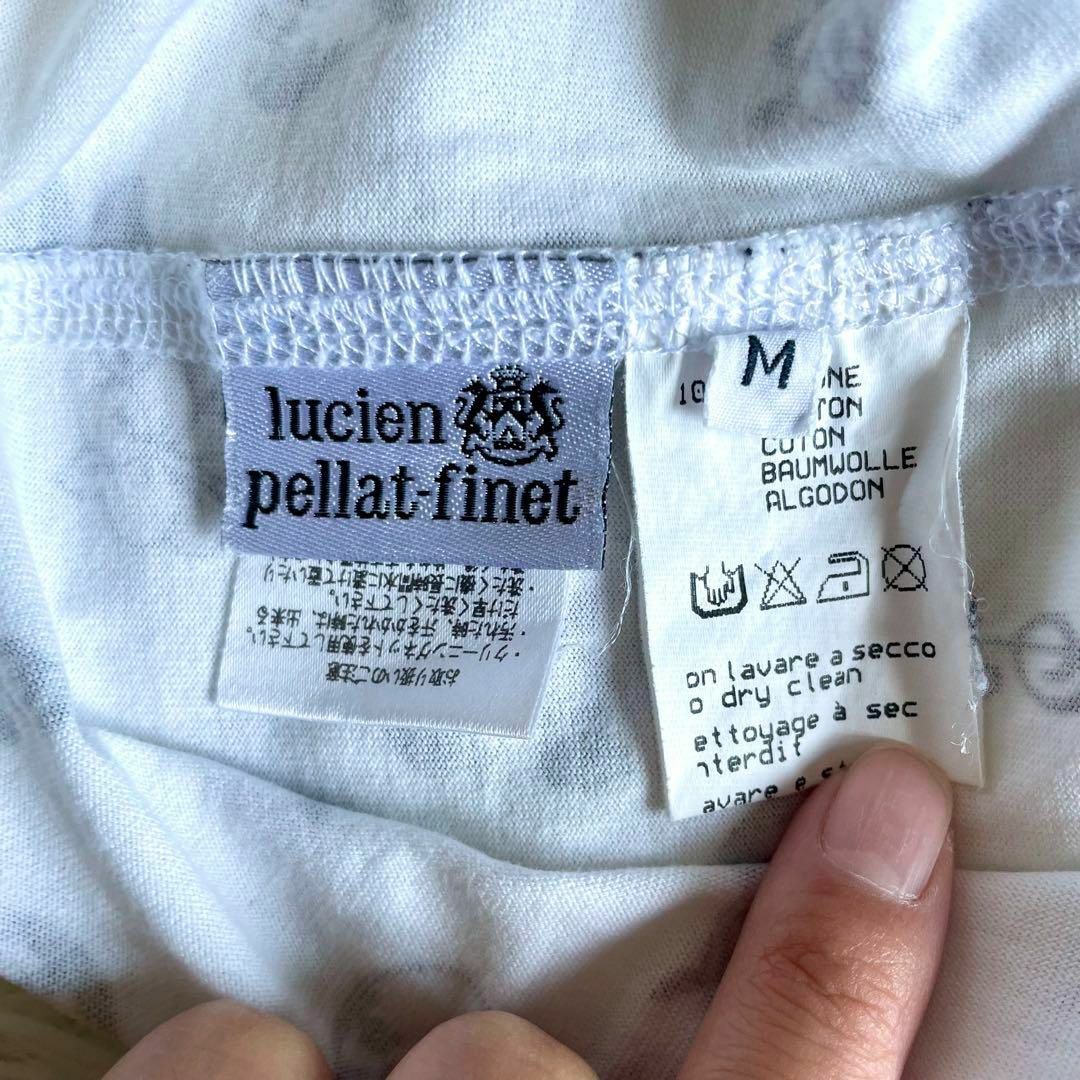 Lucien pellat-finet(ルシアンペラフィネ)の【ルシアンペラフィネ】半袖Tシャツ 総柄 スカル ピースマーク ストーン 白 M メンズのトップス(Tシャツ/カットソー(半袖/袖なし))の商品写真