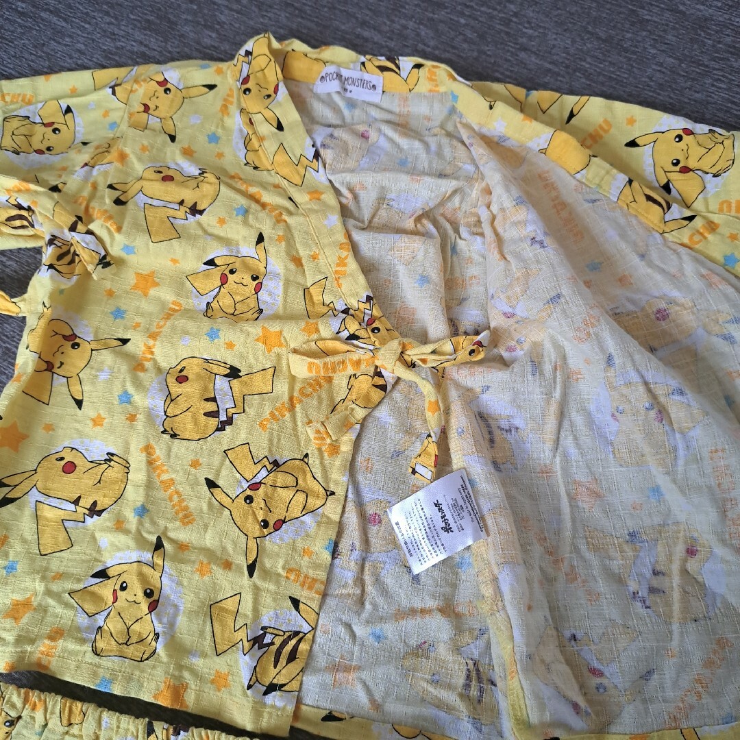 ポケモン(ポケモン)のポケットモンスター　ピカチュウ　甚平　95cm キッズ/ベビー/マタニティのキッズ服男の子用(90cm~)(甚平/浴衣)の商品写真