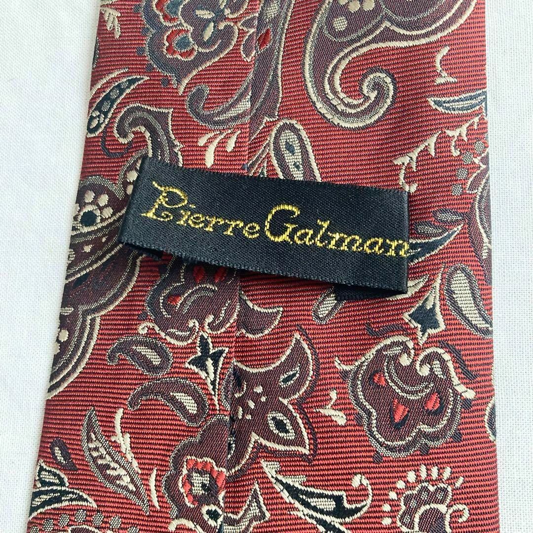 【新品・訳あり】Pierre Galman ネクタイ レギュラー 花柄 エンジ メンズのファッション小物(ネクタイ)の商品写真