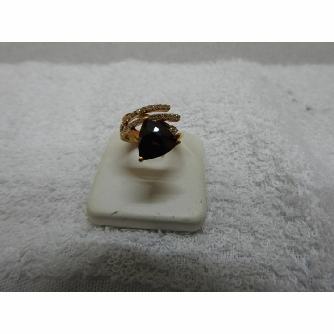K18　ガーネット　ダイヤ指輪 レディースのアクセサリー(リング(指輪))の商品写真