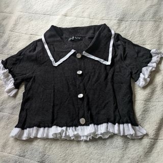 シーイン(SHEIN)のSHEIN＊薄手ニット＊ショート丈トップス＊(カットソー(半袖/袖なし))