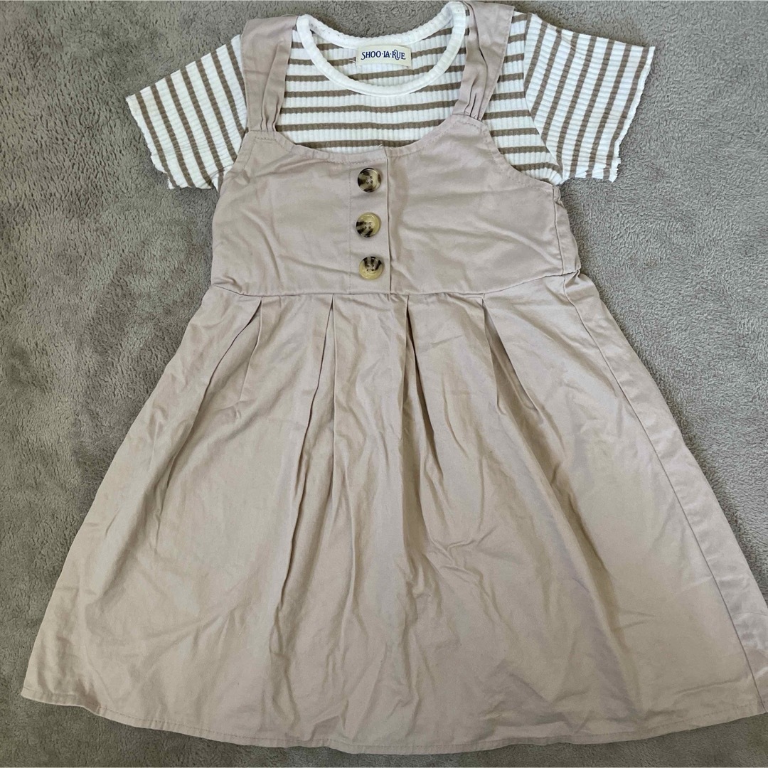 SHOO・LA・RUE(シューラルー)のドッキングワンピース　シューラルー　100 キッズ/ベビー/マタニティのキッズ服女の子用(90cm~)(ワンピース)の商品写真