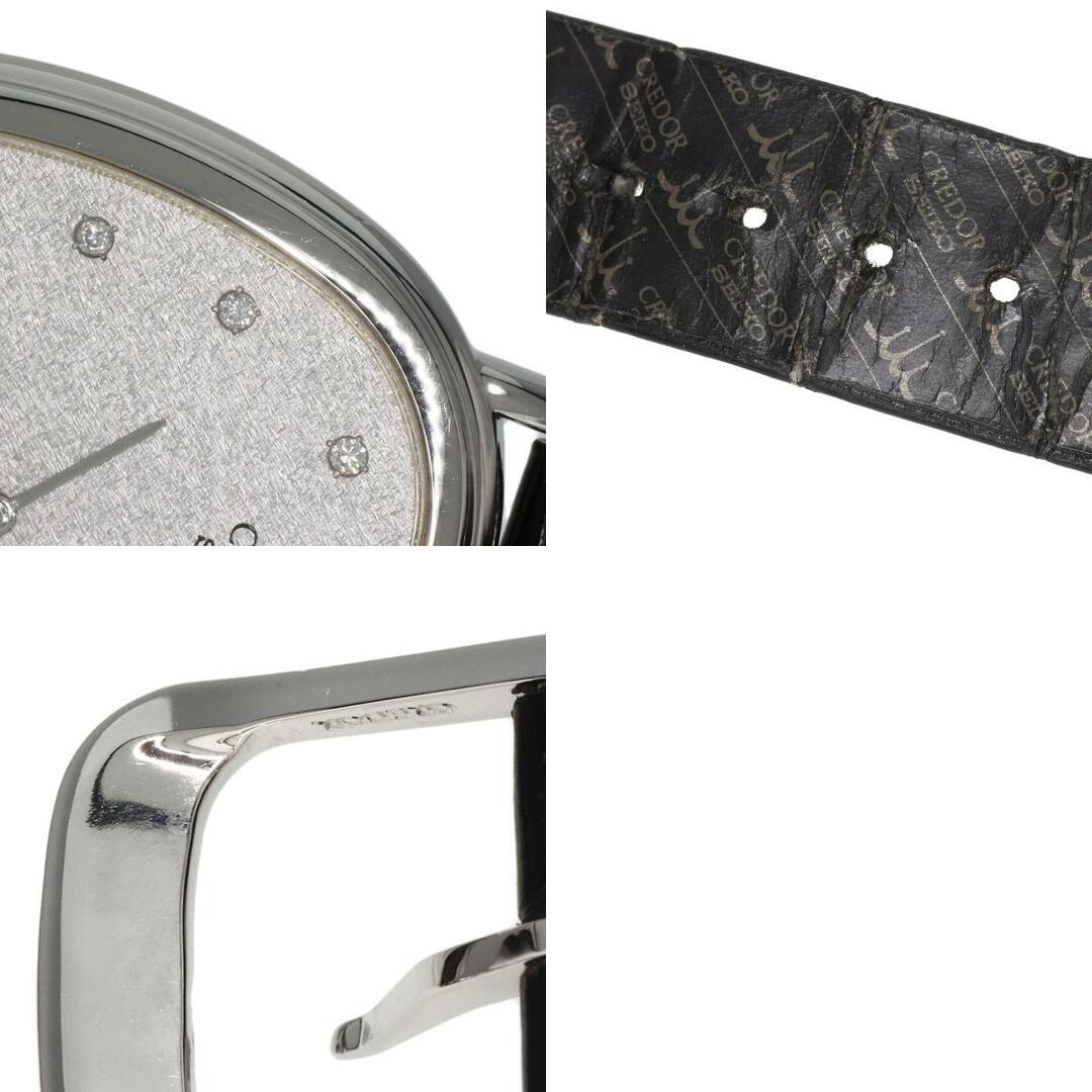 SEIKO(セイコー)のSEIKO 2F70-6190 クレドール 12P ダイヤモンド 腕時計 PT900 革 メンズ メンズの時計(腕時計(アナログ))の商品写真